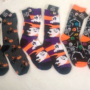 Women’s Halloween Crew Socks Cats Skeletons Ghosts New sz. 4-10